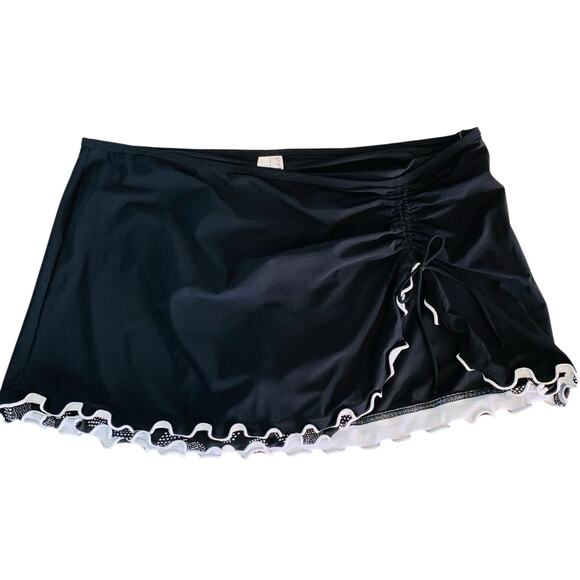 NWT Profile by Gottex Black Ruffle Edge Skirted Tankini Bottom Size 14 - Picture 2 of 6